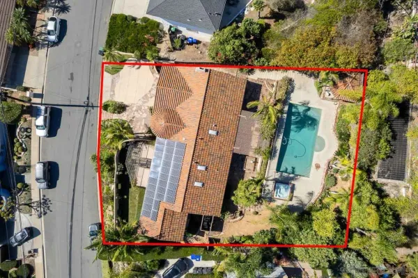 an aerial view of multiple house