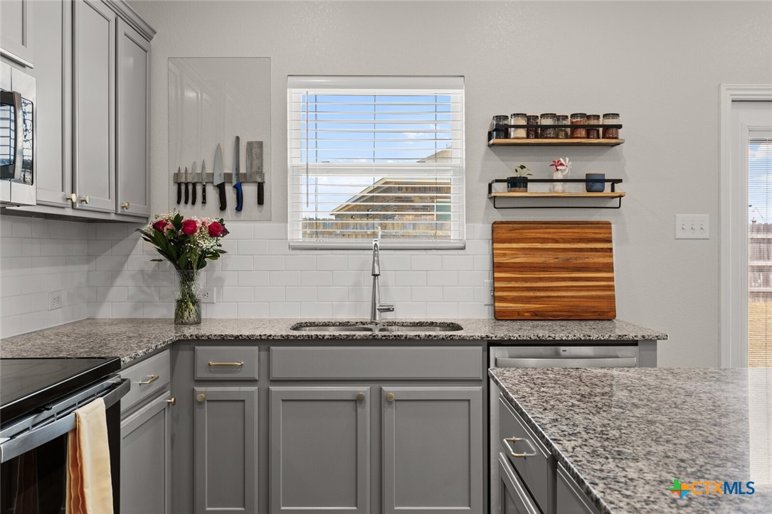 2233 Chia Court Temple, TX 76501 - Photo 19 of 47 a kitchen with stainless steel appliances granite countertop a sink dishwasher and a stove with wooden floor