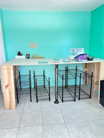 an outdoor space with furniture