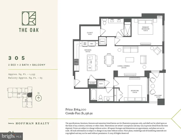 $764,000 | 255 West Falls Station Boulevard, Unit 305, Falls Church, VA 22043