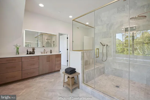 a kitchen with a refrigerator and a sink