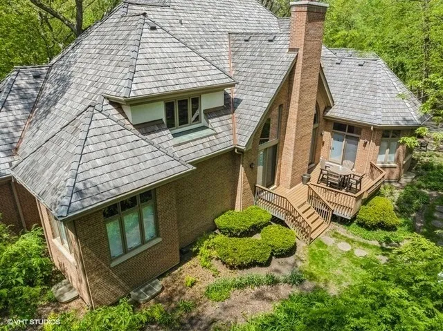 a view of a backyard with plants