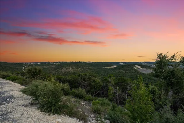a view of a lush green space with sea