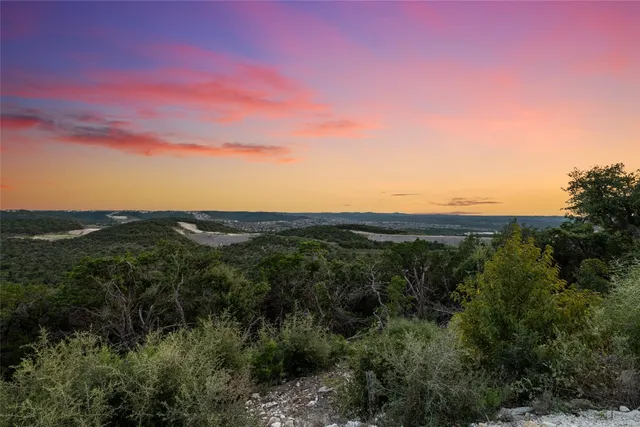 a view of a lush green space with sea