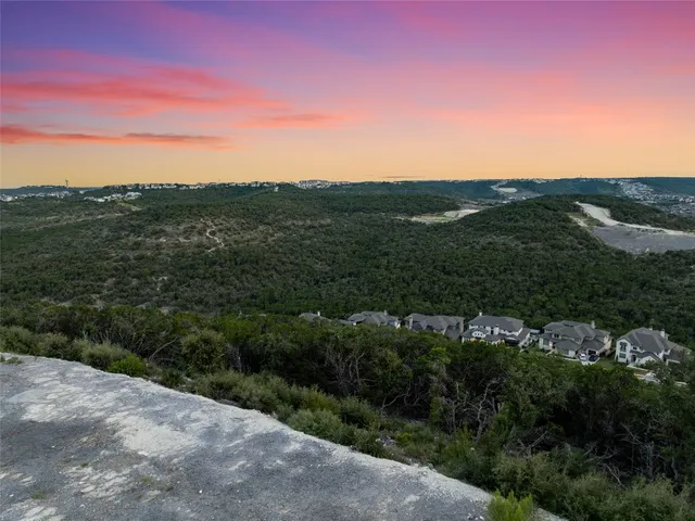 a view of a lake with a mountain in the background