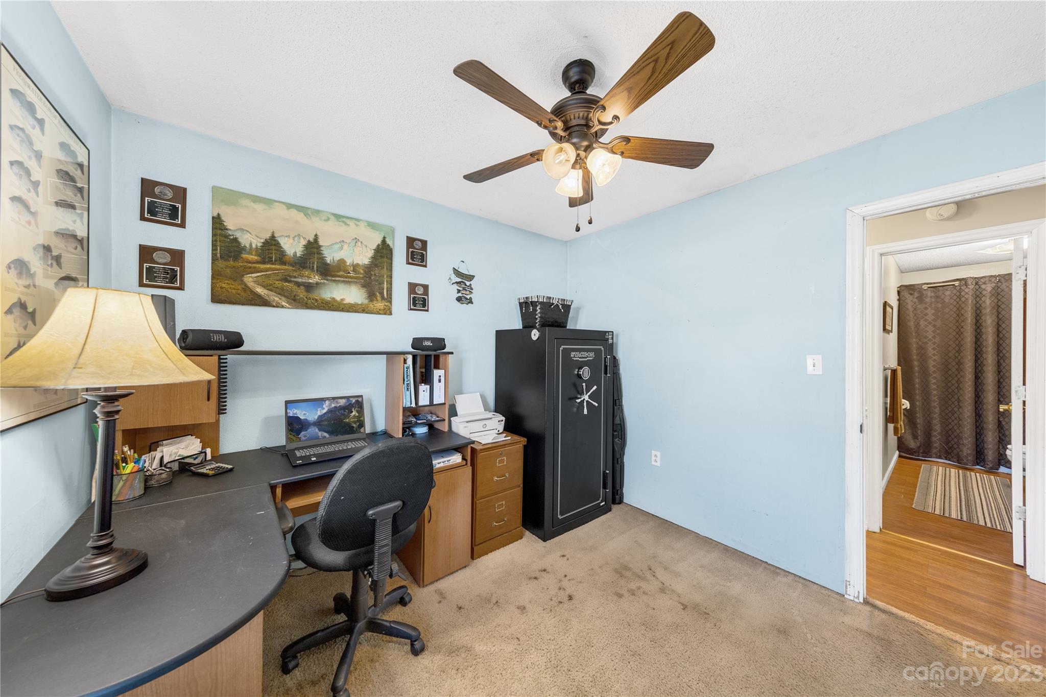 1260 State Rd S-46-536 Rock Hill, SC 29732 - Photo 23 of 34 a view of a workspace with furniture and a ceiling fan