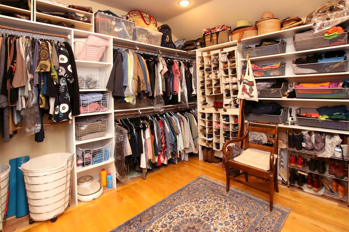 344 Los Robles Road Soquel, CA 95073 - Photo 34 of 76 a view of walk in closet with clothes and shoes