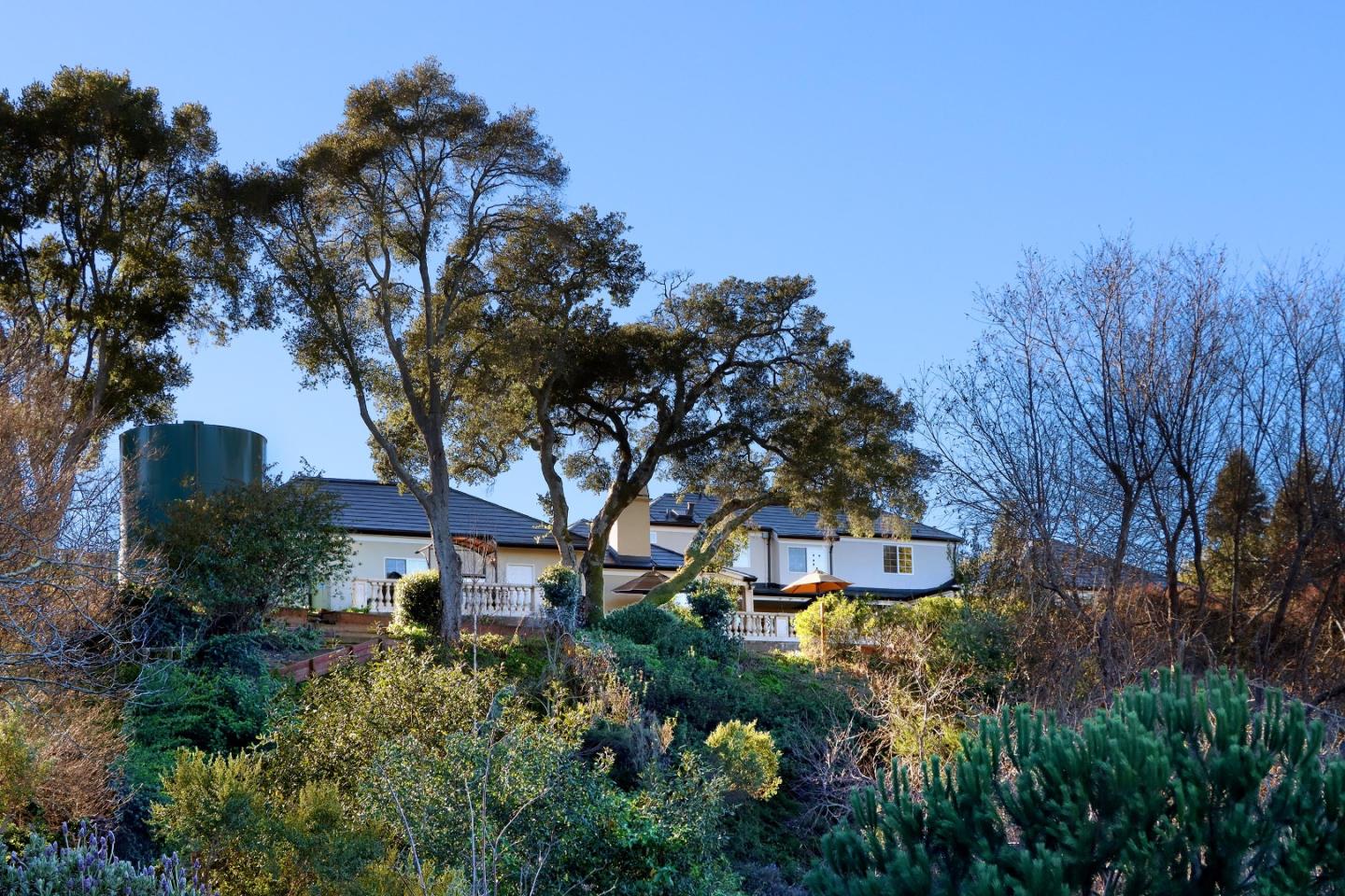344 Los Robles Road Soquel, CA 95073 - Photo 67 of 76 a front view of a house with a yard and tree s