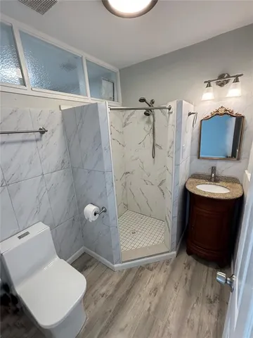 a bathroom with a shower