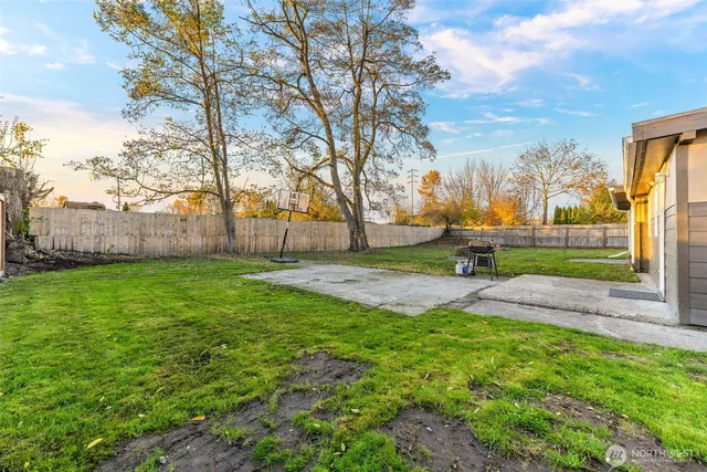 a view of backyard with green space