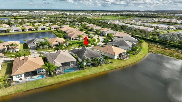 an aerial view of a house