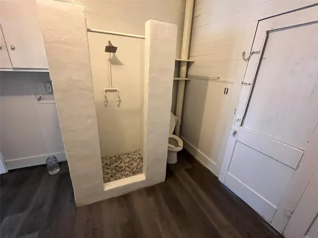 a bathroom with a shower