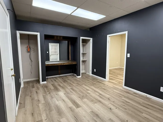 wooden floor and windows in a room