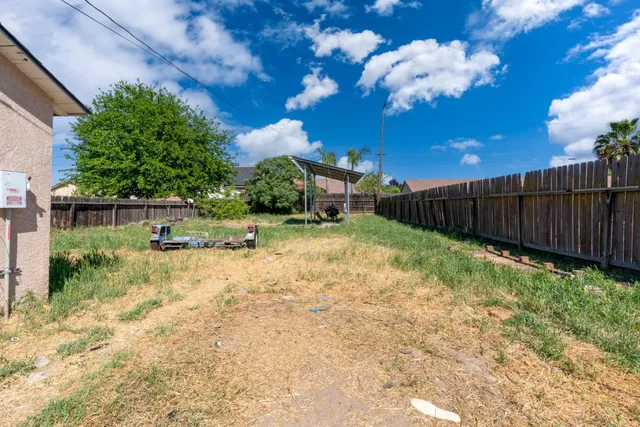 a view of a backyard with plants