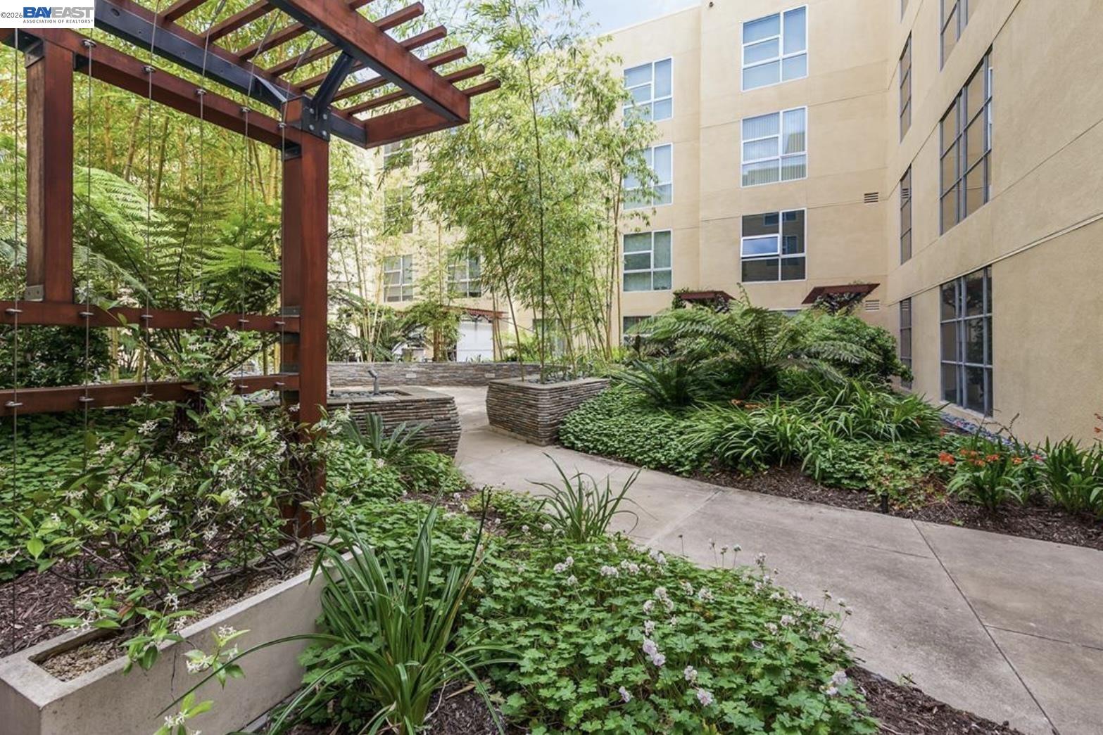 585 Ninth Street, Unit 443 Oakland, CA 94607 - Photo 31 of 32 a view of backyard with large trees and plants