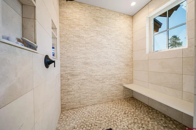 a bathroom with a shower