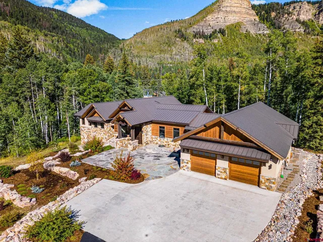 an aerial view of a house