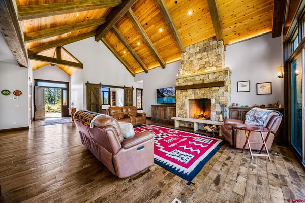 a living room with furniture