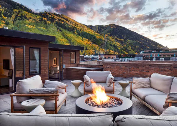a outdoor living space with furniture