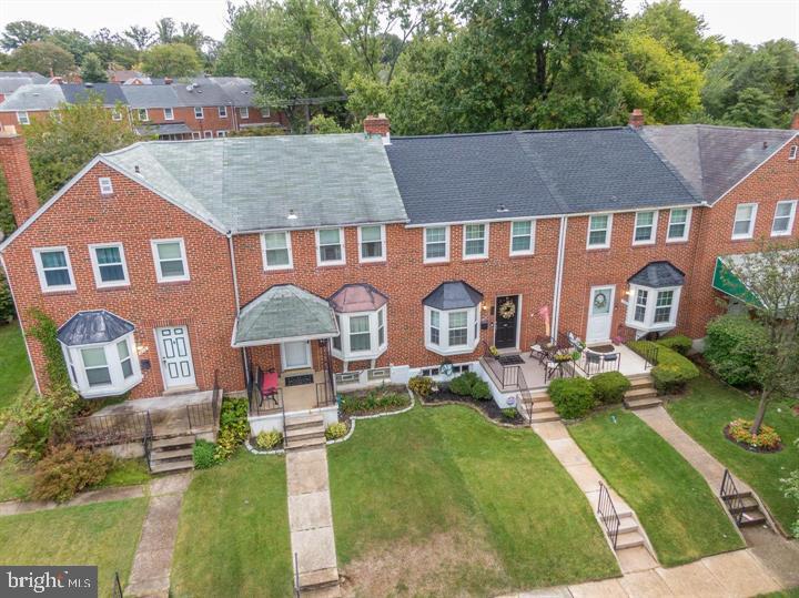 an aerial view of a house