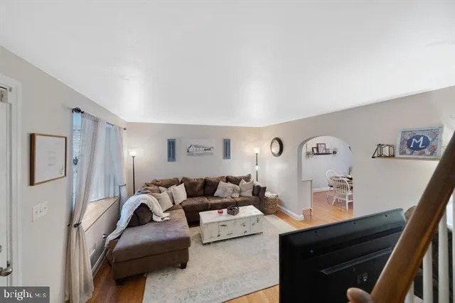 a living room with furniture