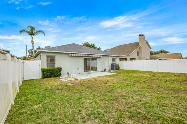 a view of a house with a patio