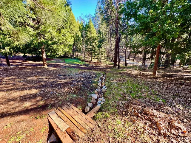 a view of backyard with green space