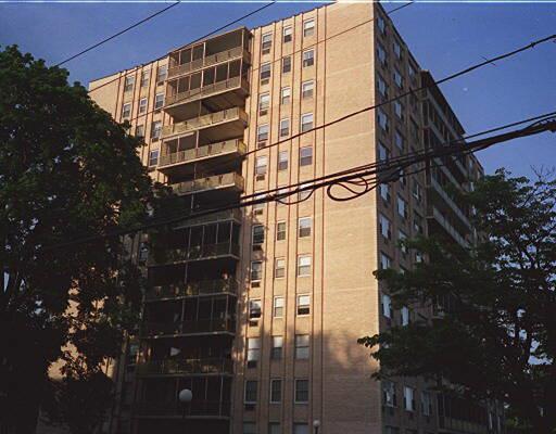 a front view of a building