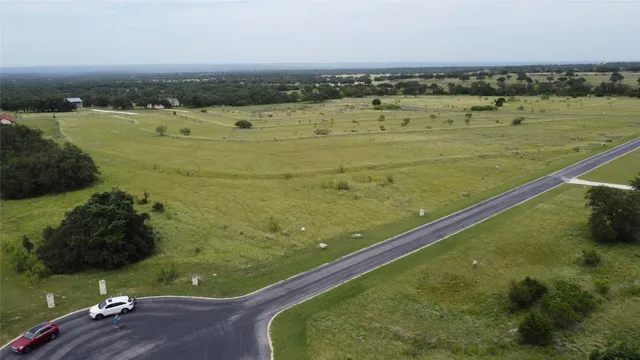 a view of a lake from a yard