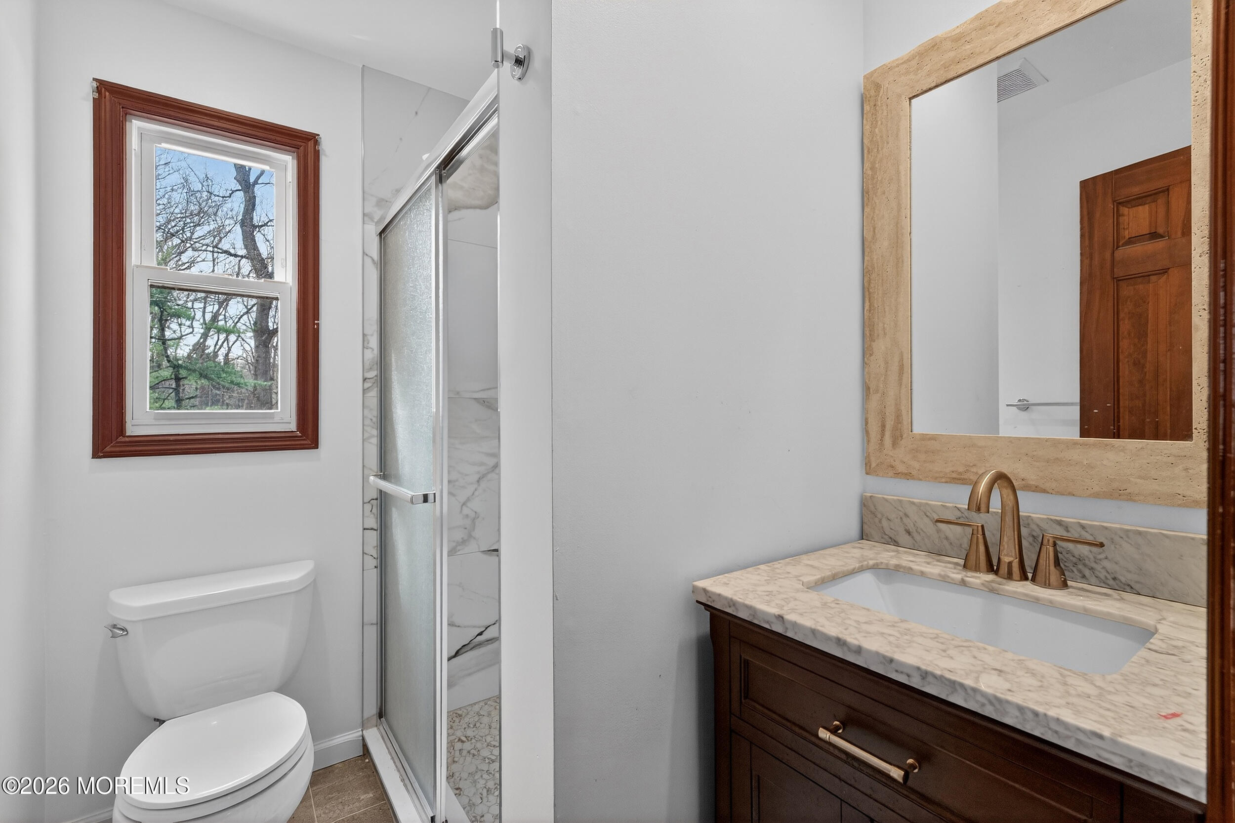 76 Telegraph Hill Road Holmdel, NJ 07733 - Photo 14 of 51 a bathroom with a granite countertop sink toilet and shower