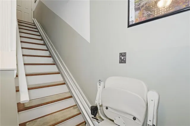 a view of entryway with wooden floor