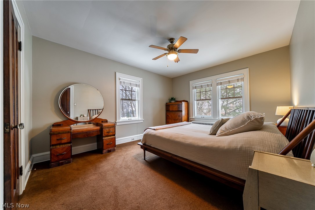 2904 Clarkson Road Cleveland Heights, OH 44118 - Photo 20 of 43 Bedroom featuring dark carpet and ceiling fan