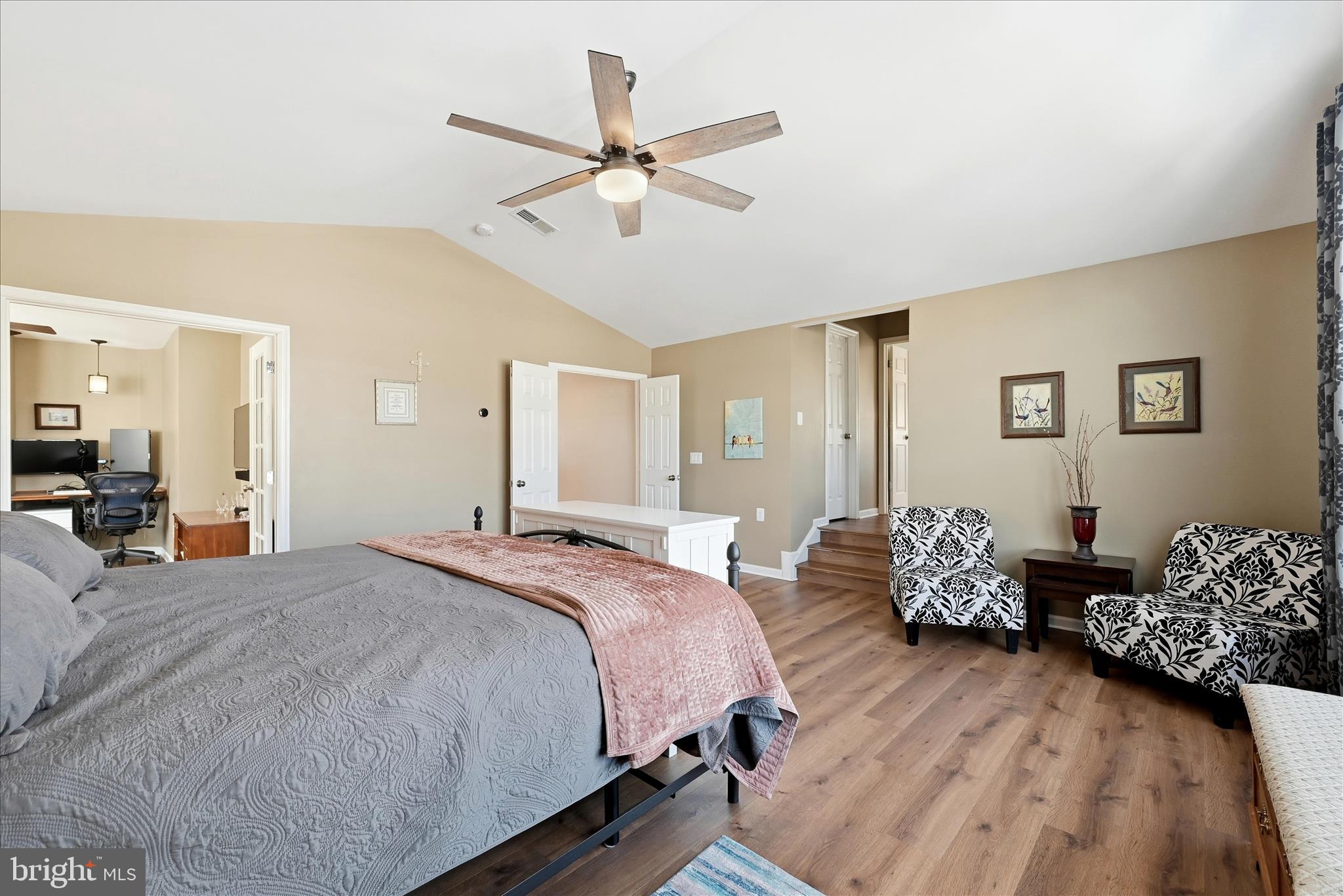 105 Garret Court Stephenson, VA 22656 - Photo 33 of 97 a bedroom with a bed and ceiling fan