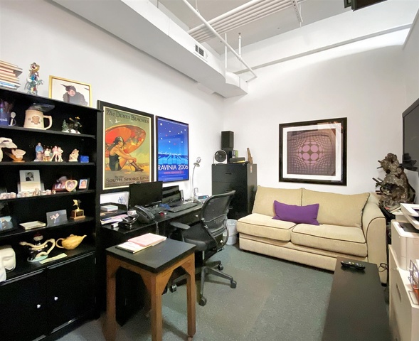 165 North Canal Street, Unit 1412 Chicago, IL 60606 - Photo 32 of 38 a living room with furniture a rug and a bookshelf