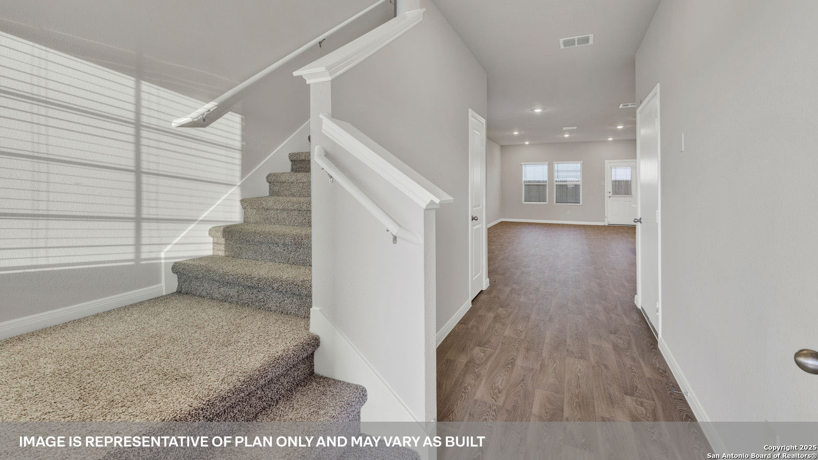 141 Raymondville Path San Marcos, TX 78666 - Photo 4 of 46 a view of entryway and hall with wooden floor