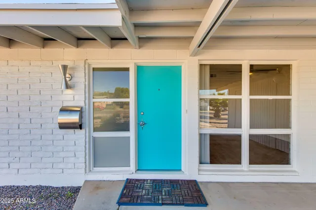 a view of front door of house