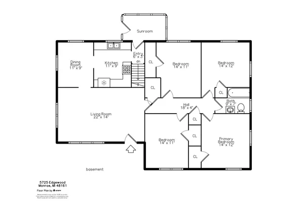 $209,900 | 5725 Edgewood Boulevard, Monroe, MI 48161