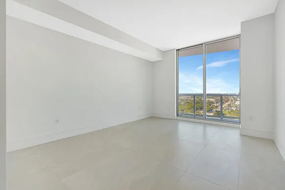 an empty room with a window