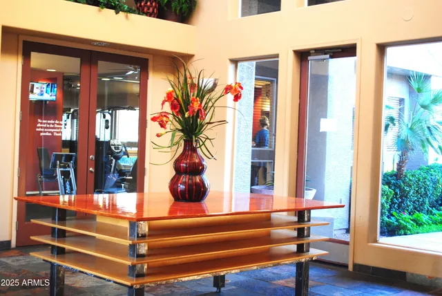 a view of outdoor space with seating area