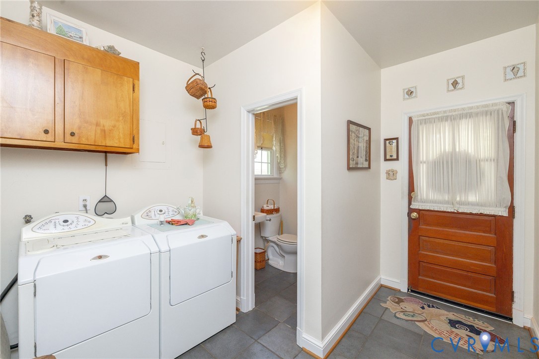 7035 Conifer Road Richmond, VA 23237 - Photo 20 of 38 Laundry room with washing machine and dryer, cabin