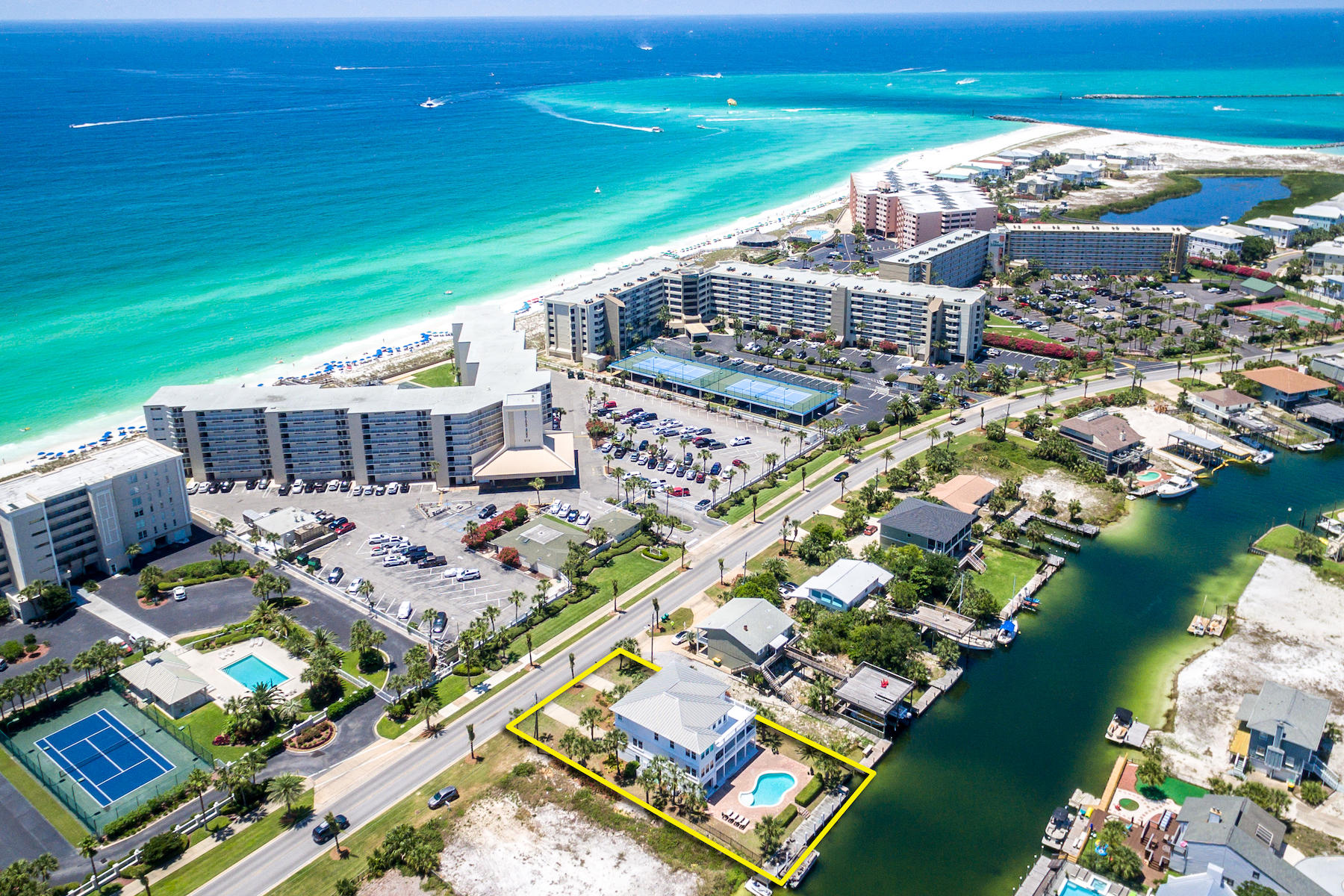523 Gulf Shore Drive Destin, FL 32541 - Photo 67 of 78 an aerial view of a house with a ocean view