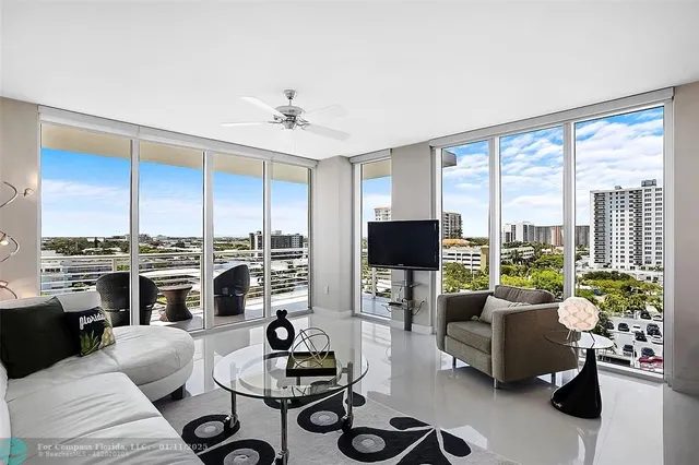 a living room with furniture fireplace and a flat screen tv