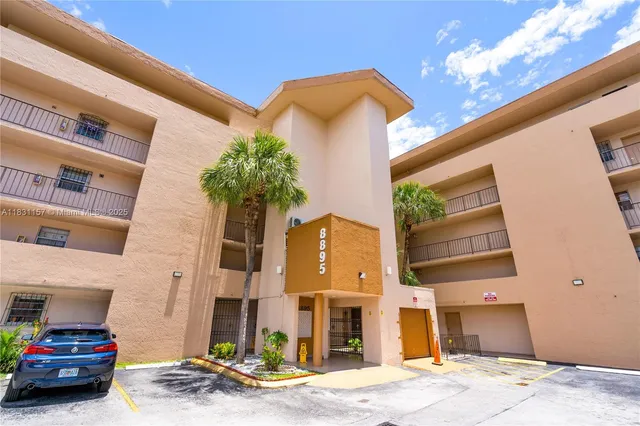 a front view of a building