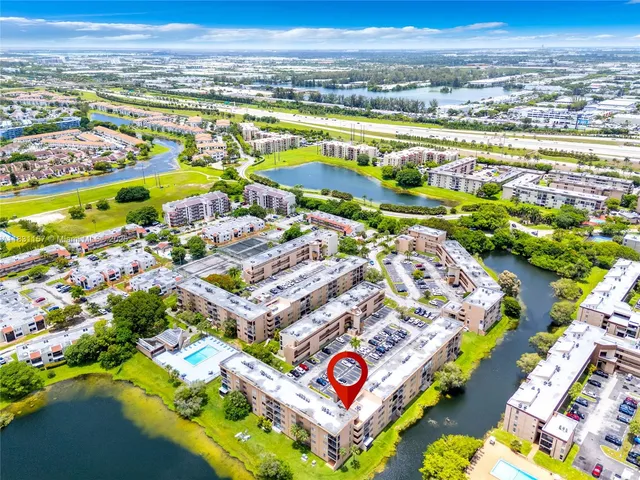 an aerial view of residential building with outdoor space
