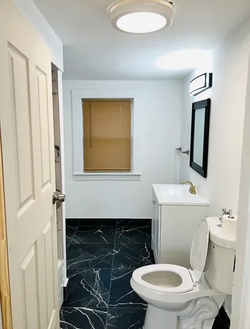 a bathroom with a toilet and a sink