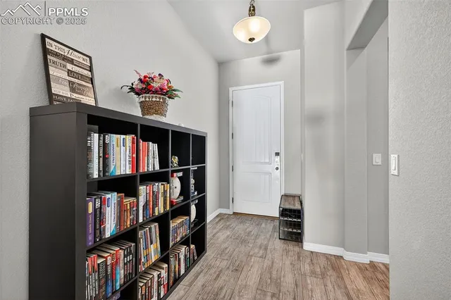 wooden floor in a book shelf with wooden floor