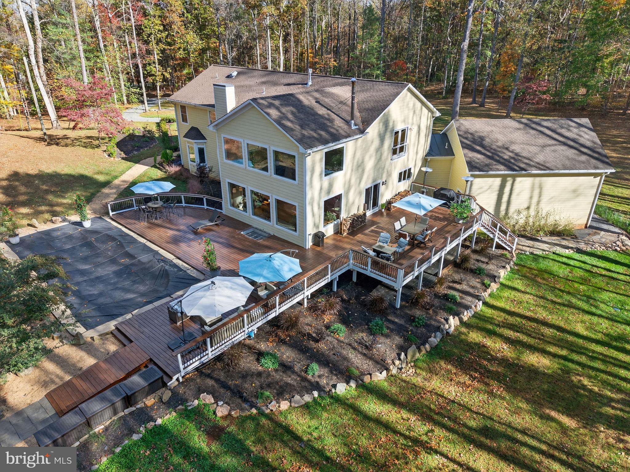 700 Battle Mountain Road Amissville, VA 20106 - Photo 55 of 67 View of large deck, salt water pool & gardens