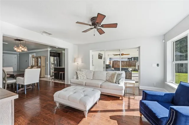 a living room with furniture