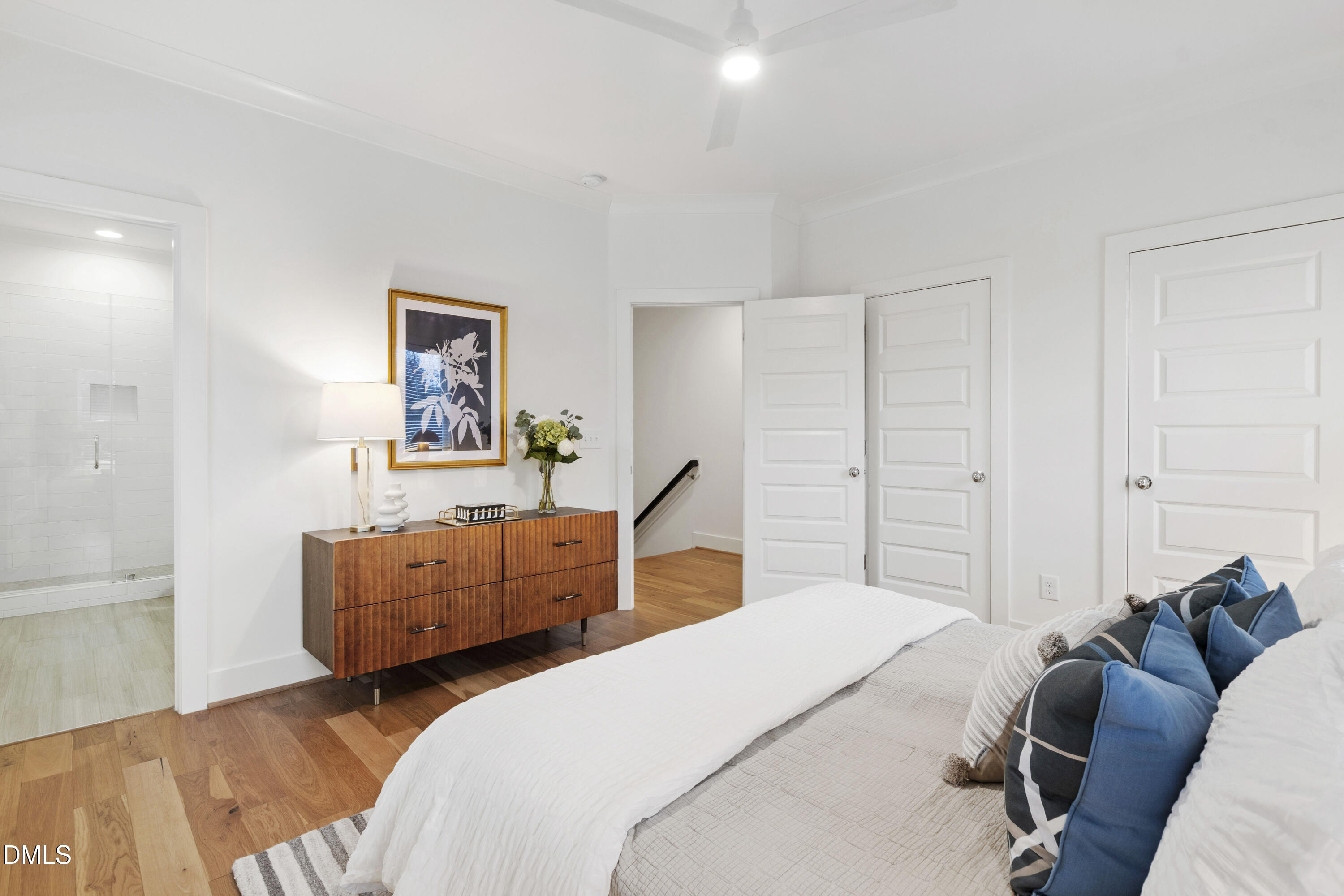 718 Peakland Place Raleigh, NC 27604 - Photo 31 of 48 a bedroom with two beds and painted walls