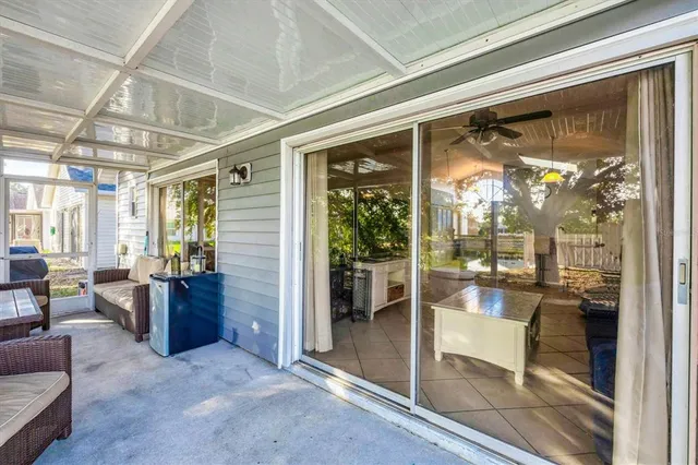a view of a living room with furniture